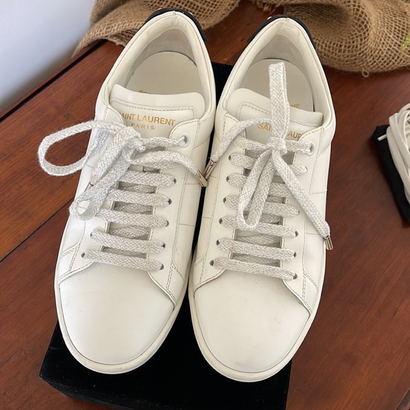 Yves Saint Laurent Signature Optic White leather Court Classic Lips Sneaker 36 - Picture 6 of 9